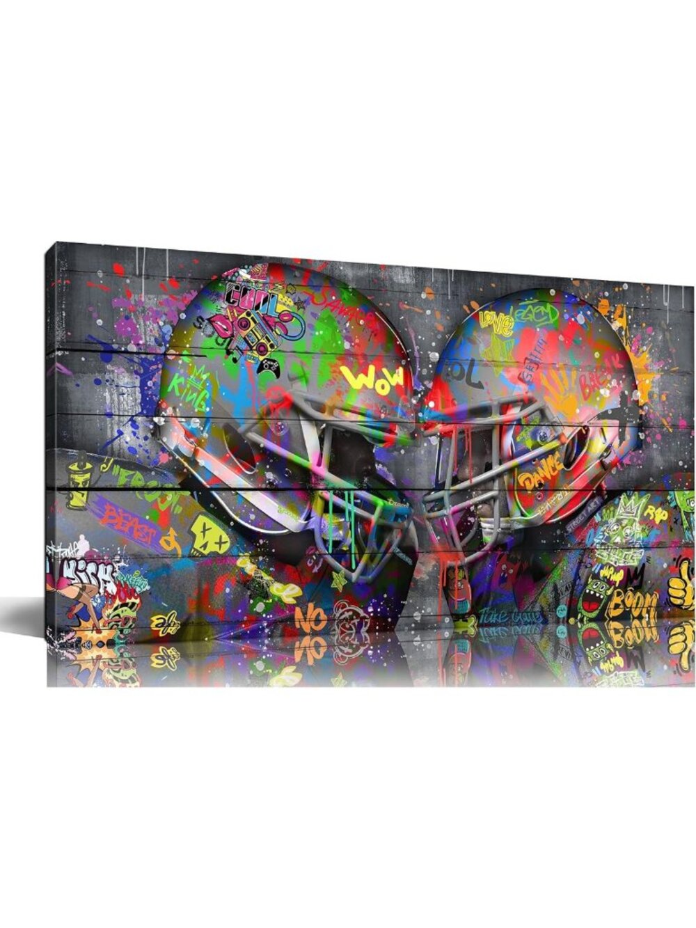 Graffiti Rugby Sports Canvas Wall Art - American Football Poster for Boys' Room